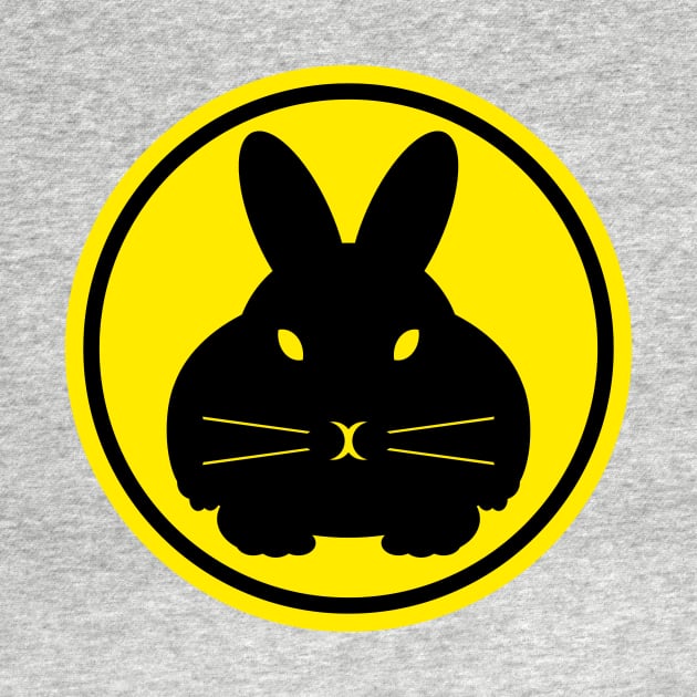 Bunny Beacon rebbit silhouette in yellow circle by davidscohen